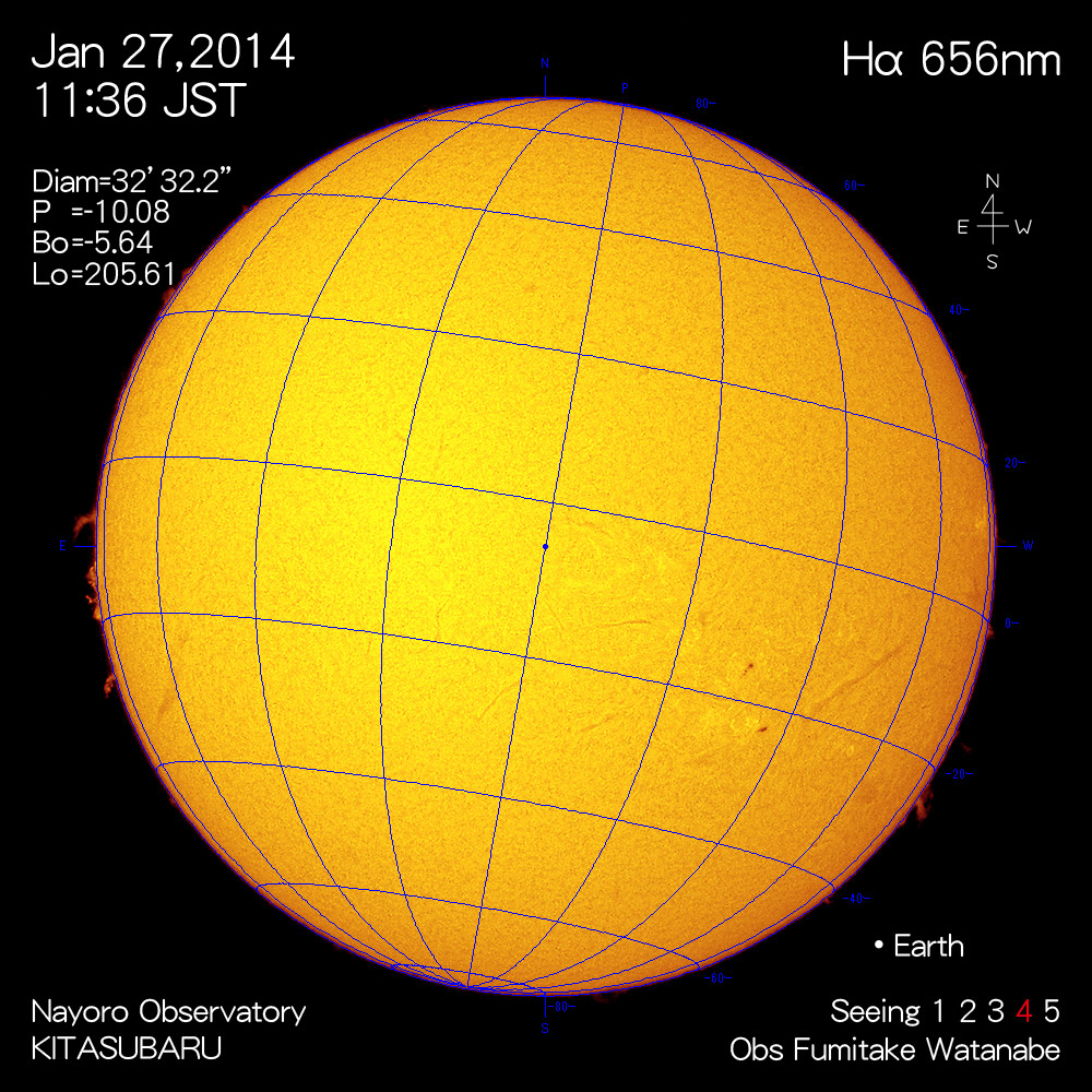 2014年1月27日Hα波長の太陽
