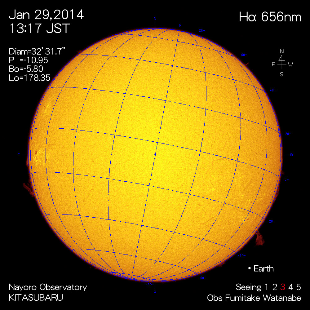 2014年1月29日Hα波長の太陽