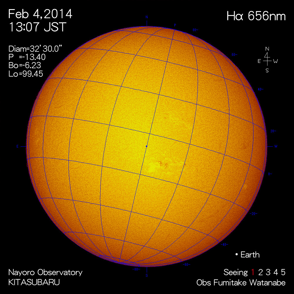 2014年2月4日Hα波長の太陽
