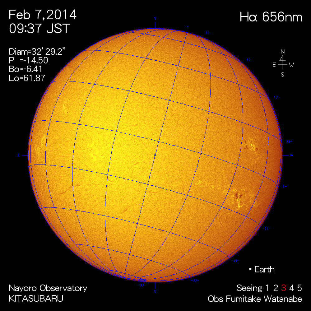 2014年2月7日Hα波長の太陽