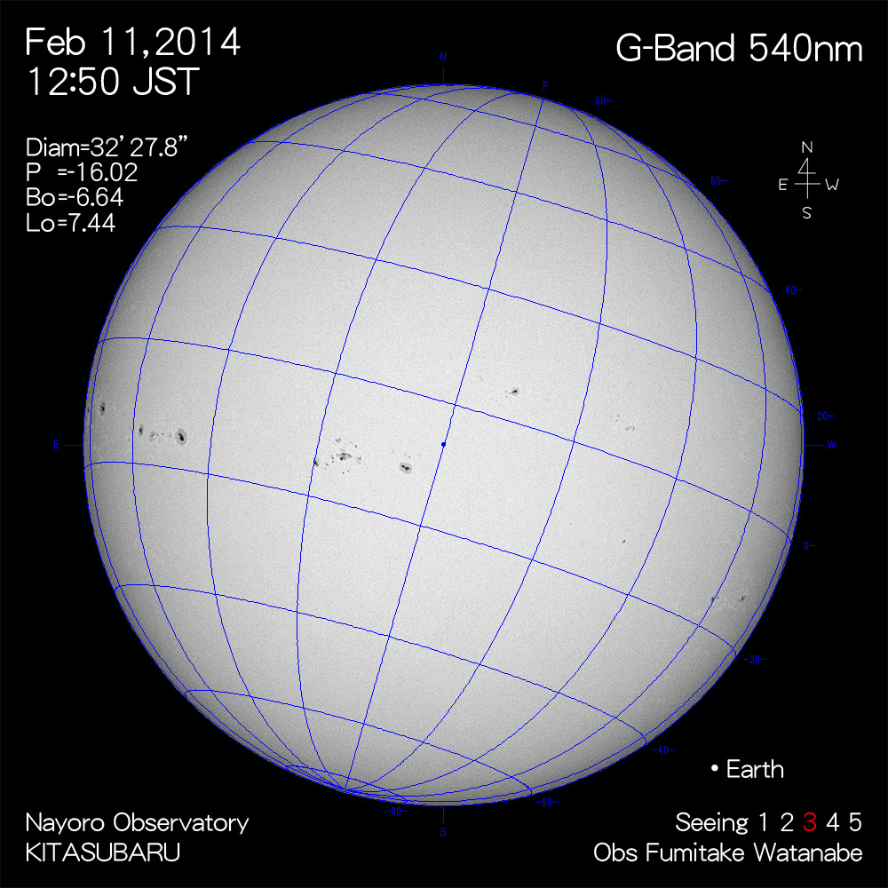 2014年2月11日540nm波長の太陽
