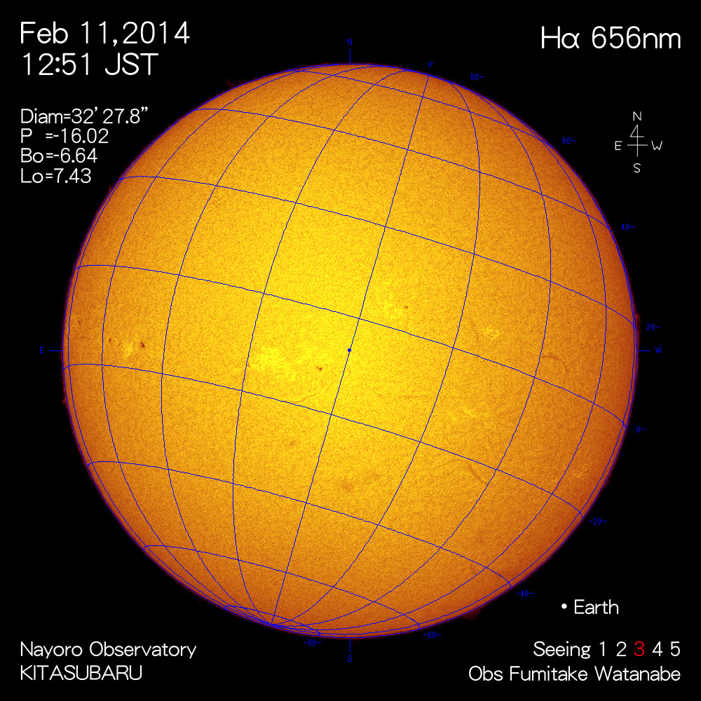 2014年2月11日Hα波長の太陽