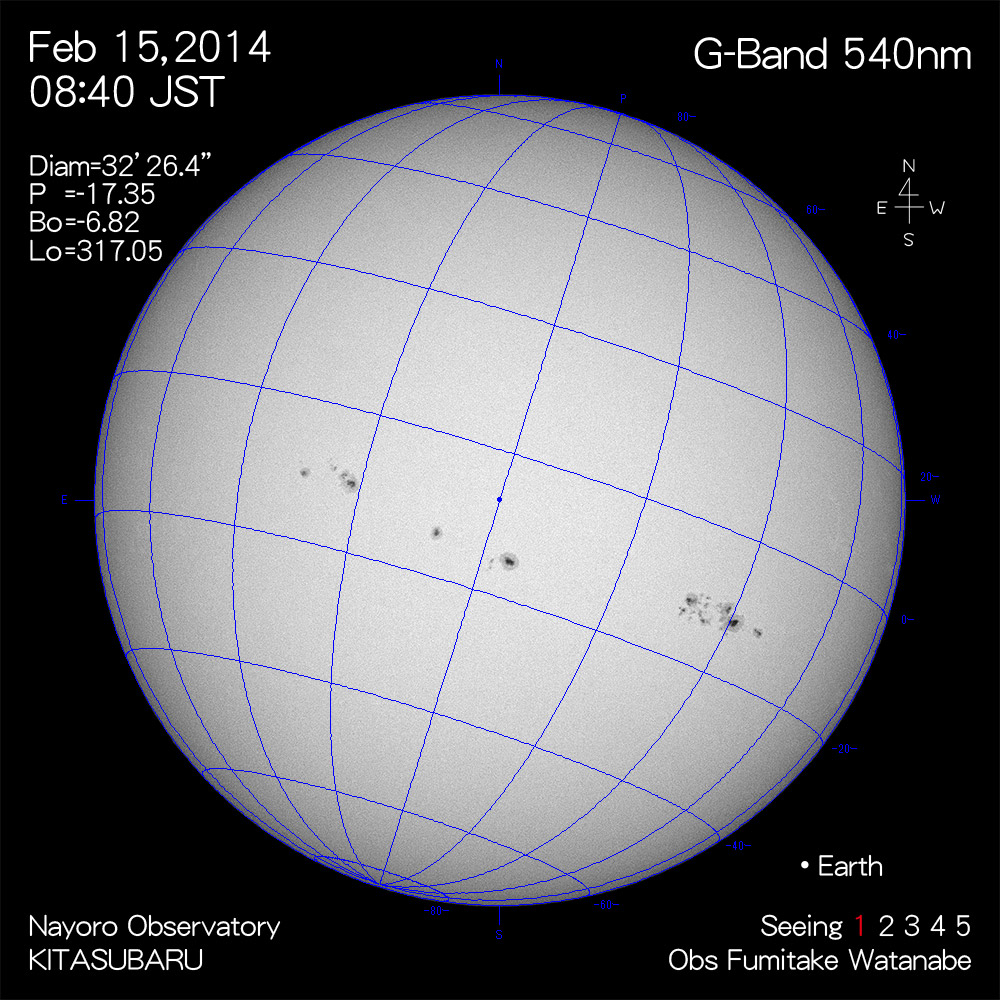 2014年2月15日540nm波長の太陽