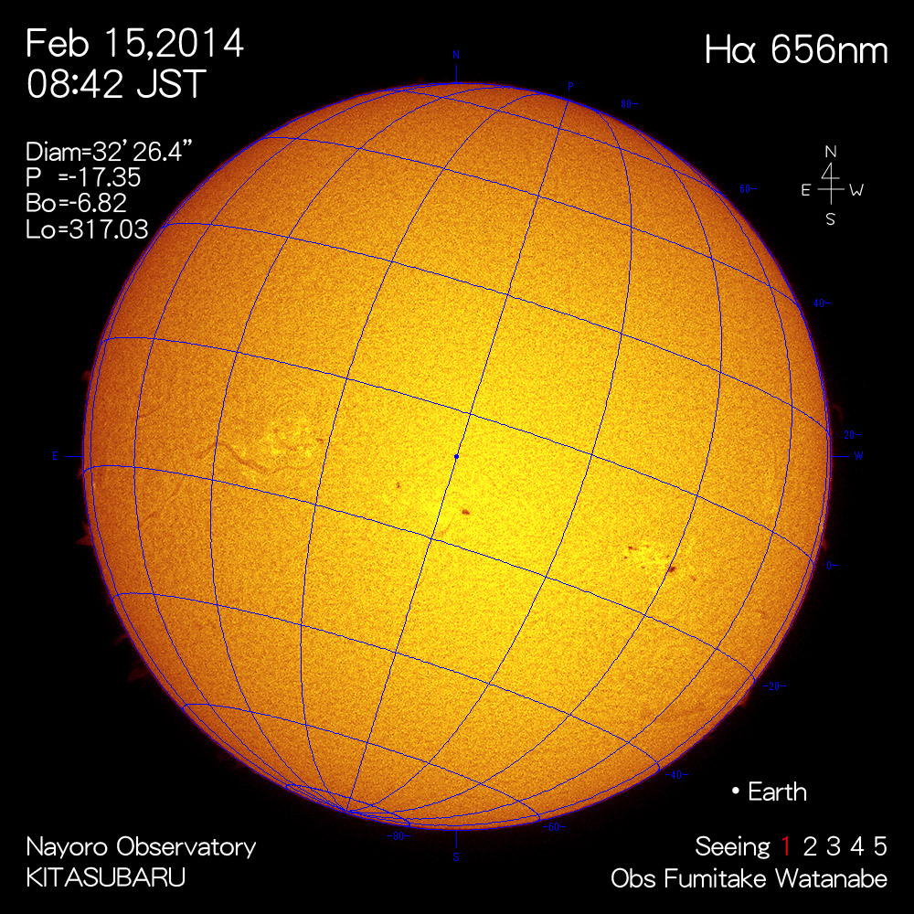 2014年2月15日Hα波長の太陽