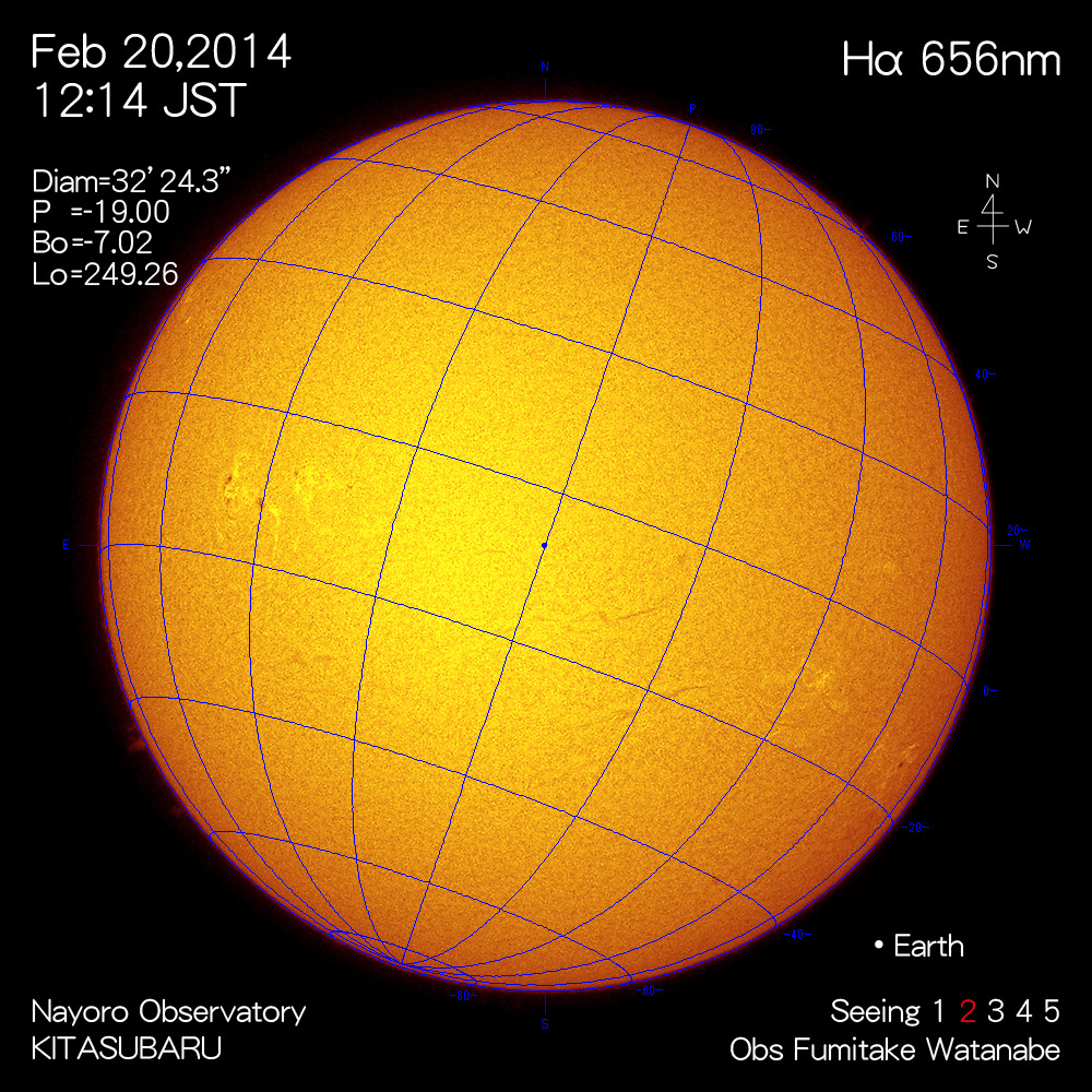 2014年2月20日Hα波長の太陽