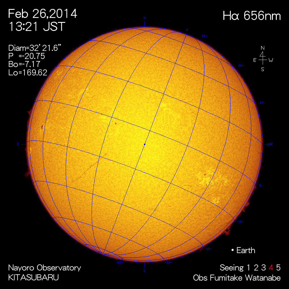 2014年2月26日Hα波長の太陽