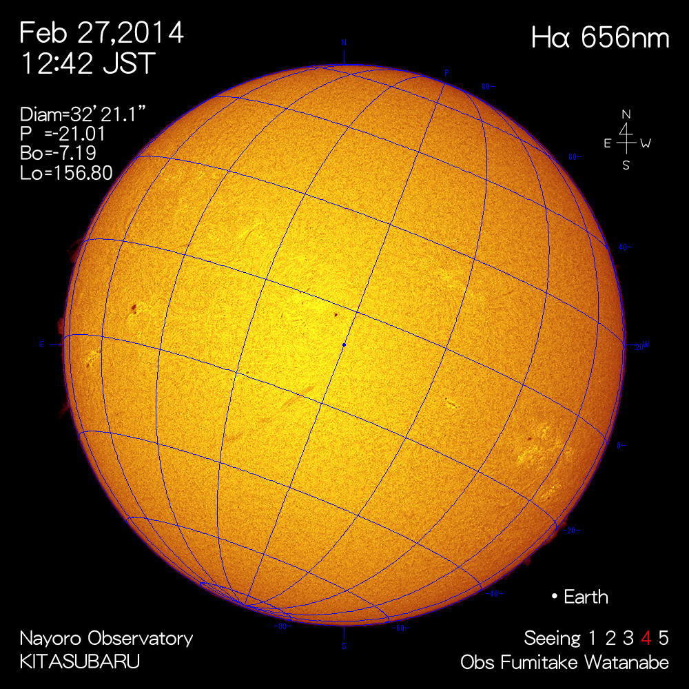 2014年2月27日Hα波長の太陽