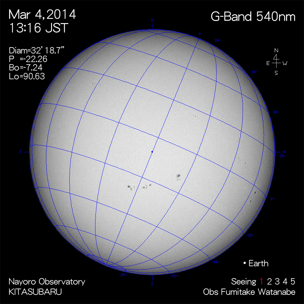2014年3月4日540nm波長の太陽