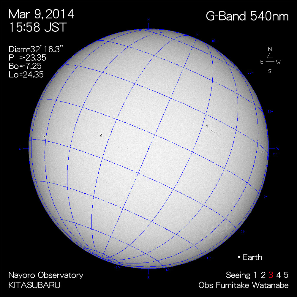 2014年3月9日540nm波長の太陽