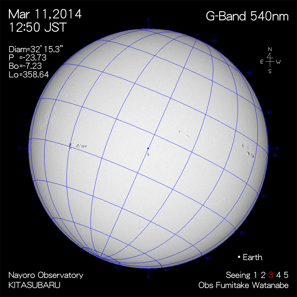 2014年3月11日540nm波長の太陽