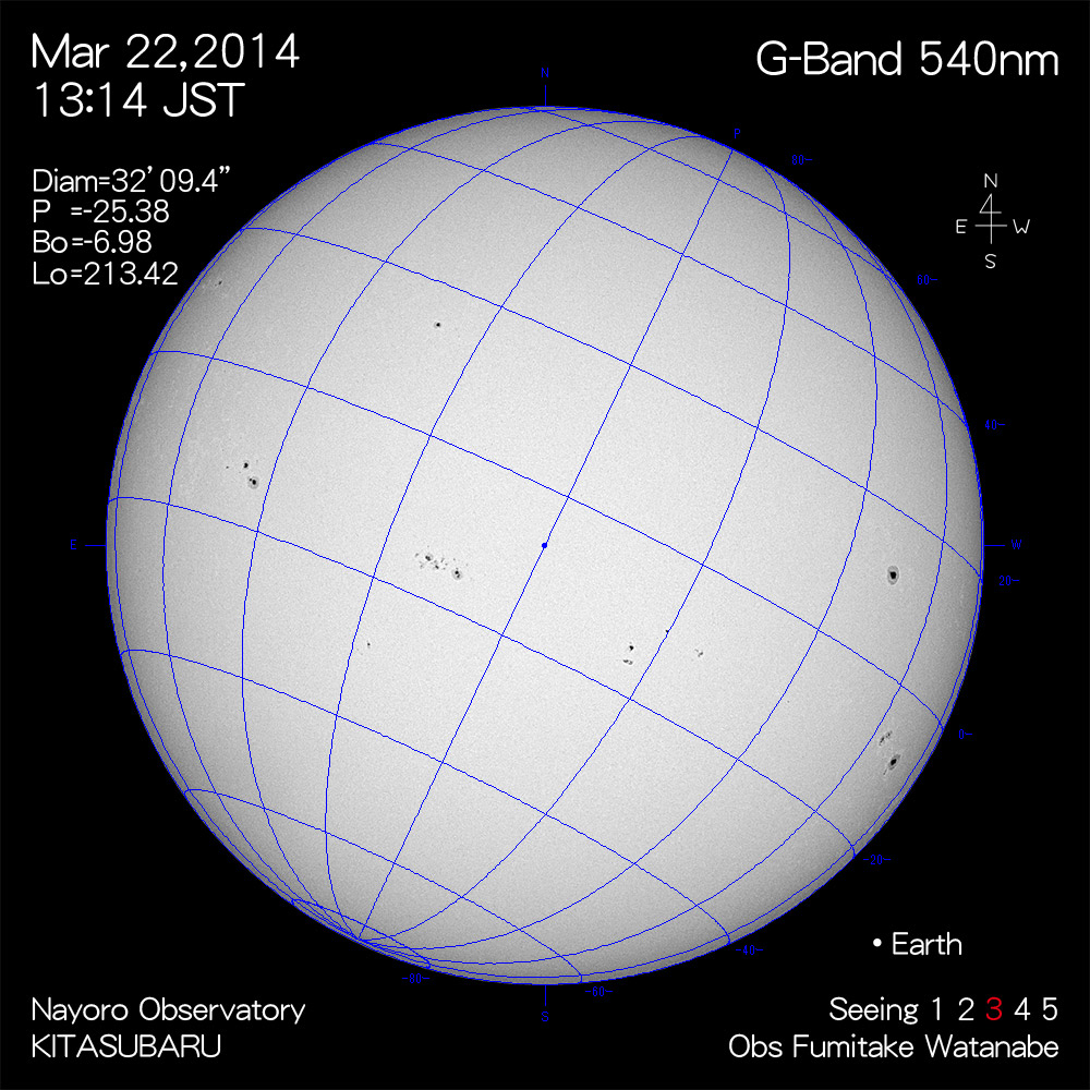 2014年3月22日540nm波長の太陽