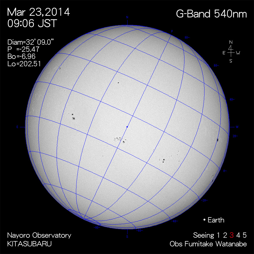 2014年3月23日540nm波長の太陽