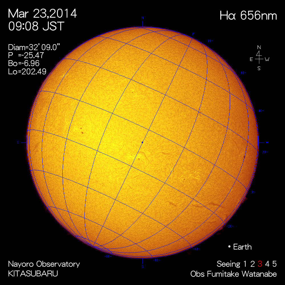 2014年3月23日Hα波長の太陽