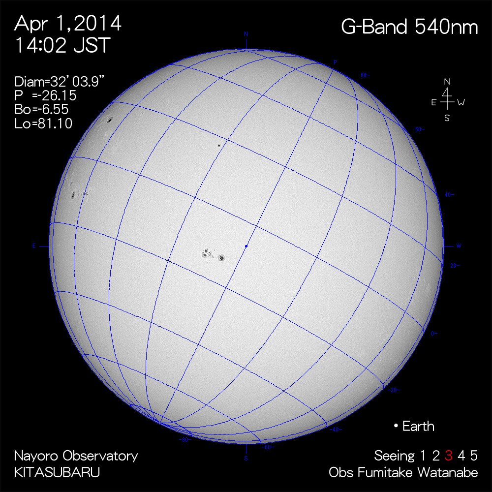 2014年4月1日540nm波長の太陽