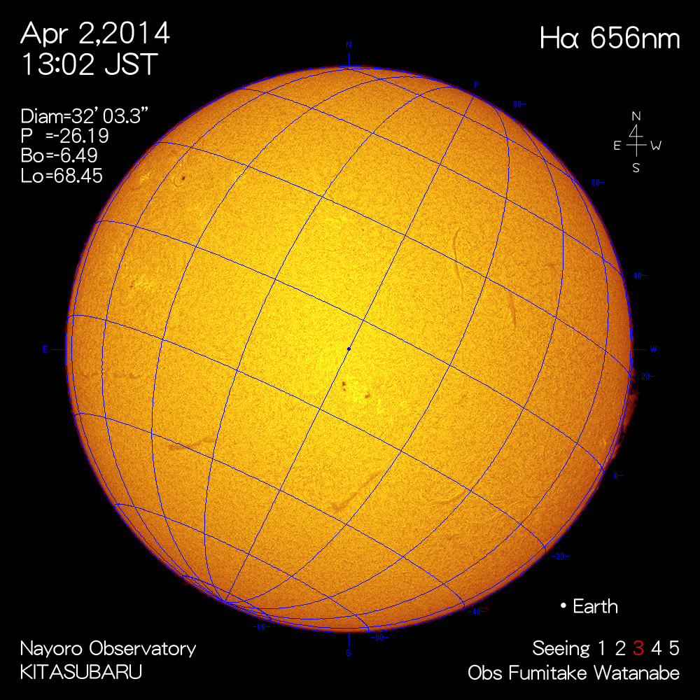 2014年4月2日Hα波長の太陽