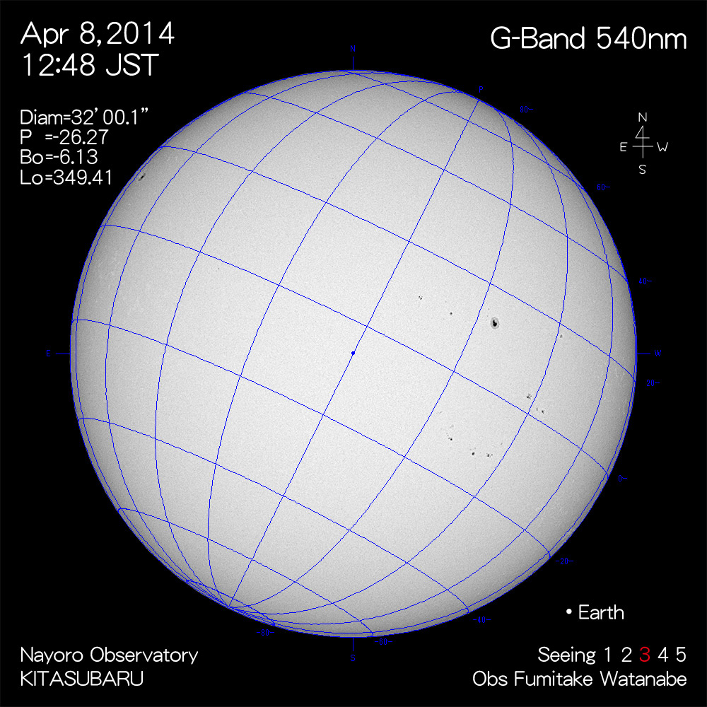 2014年4月8日540nm波長の太陽