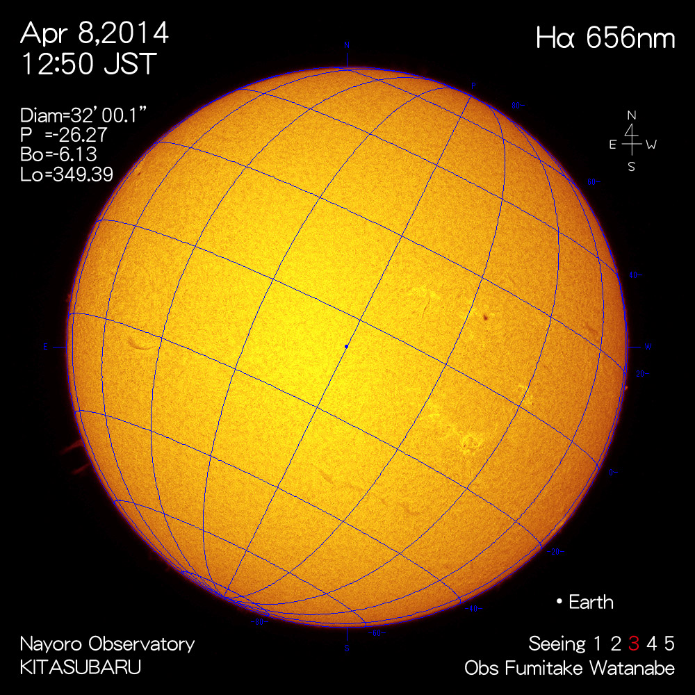 2014年4月8日Hα波長の太陽