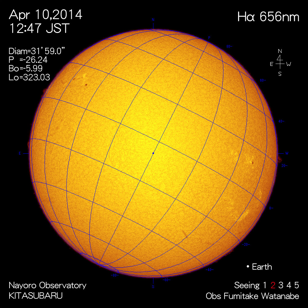 2014年4月10日Hα波長の太陽
