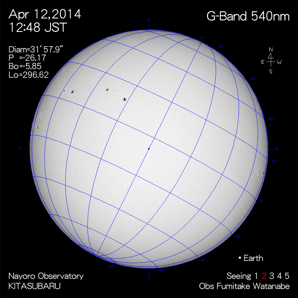 2014年4月12日540nm波長の太陽