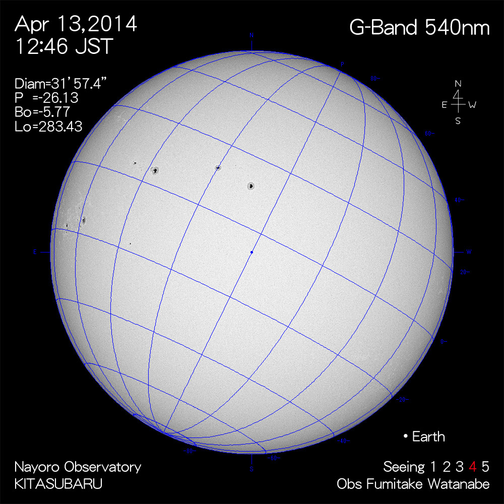2014年4月13日540nm波長の太陽