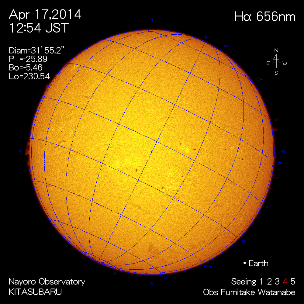 2014年4月17日Hα波長の太陽