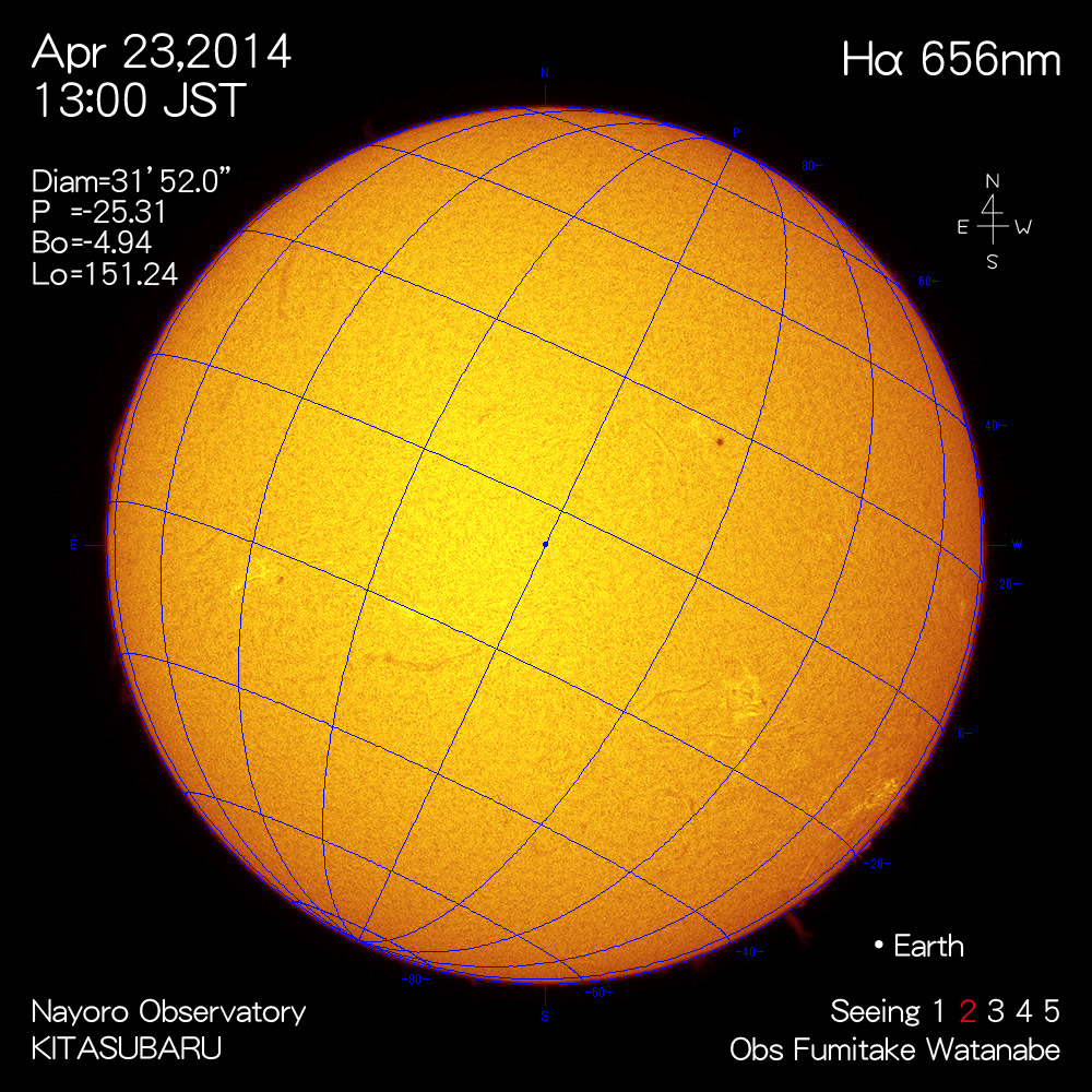 2014年4月23日Hα波長の太陽