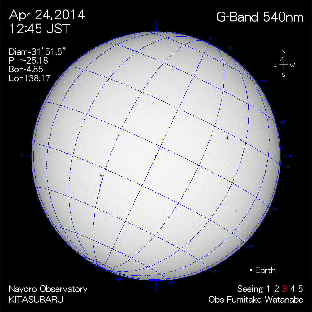 2014年4月24日540nm波長の太陽