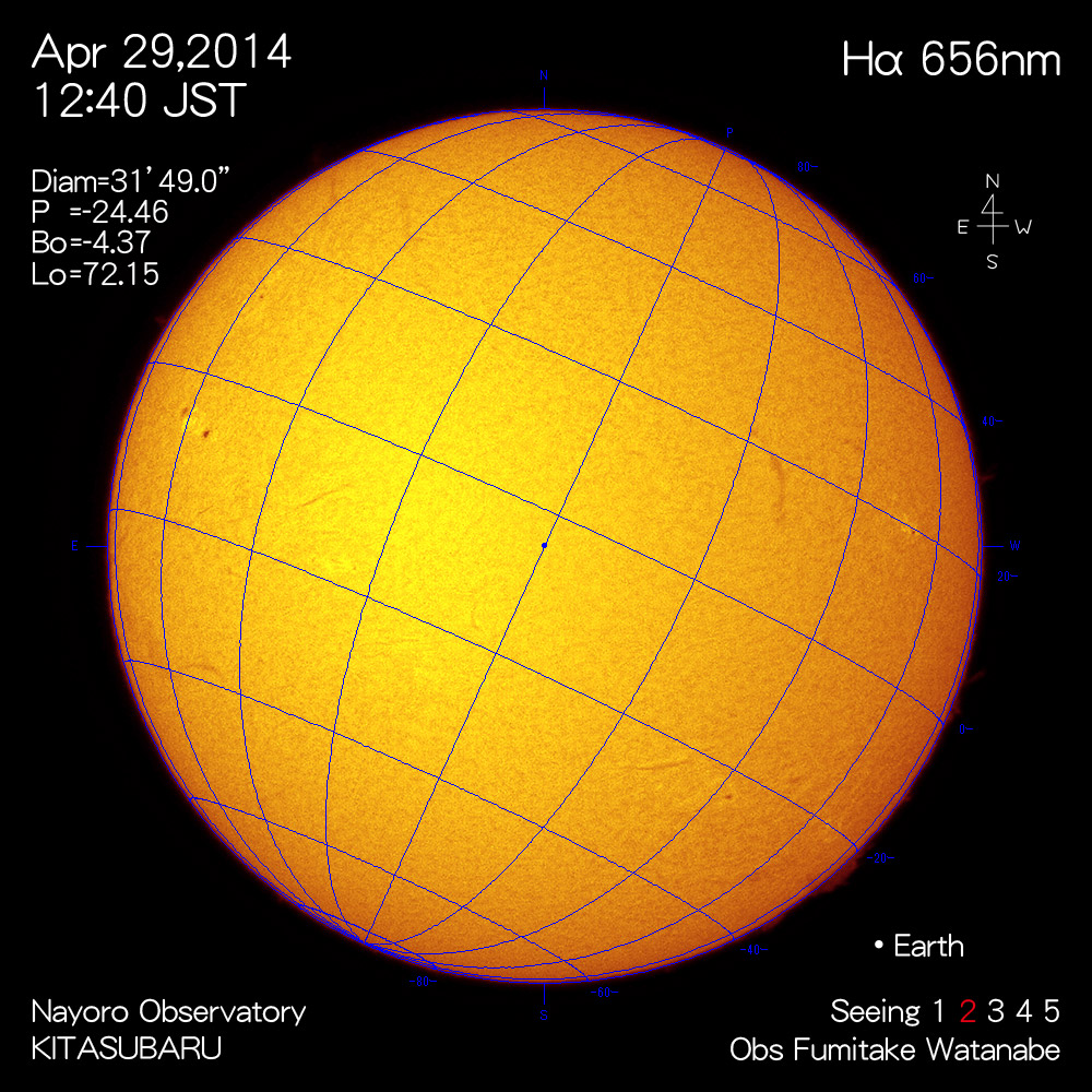 2014年4月29日Hα波長の太陽