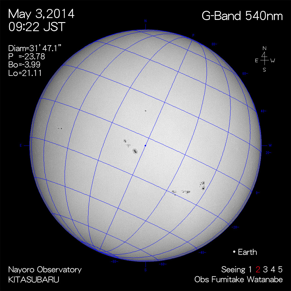 2014年5月3日540nm波長の太陽