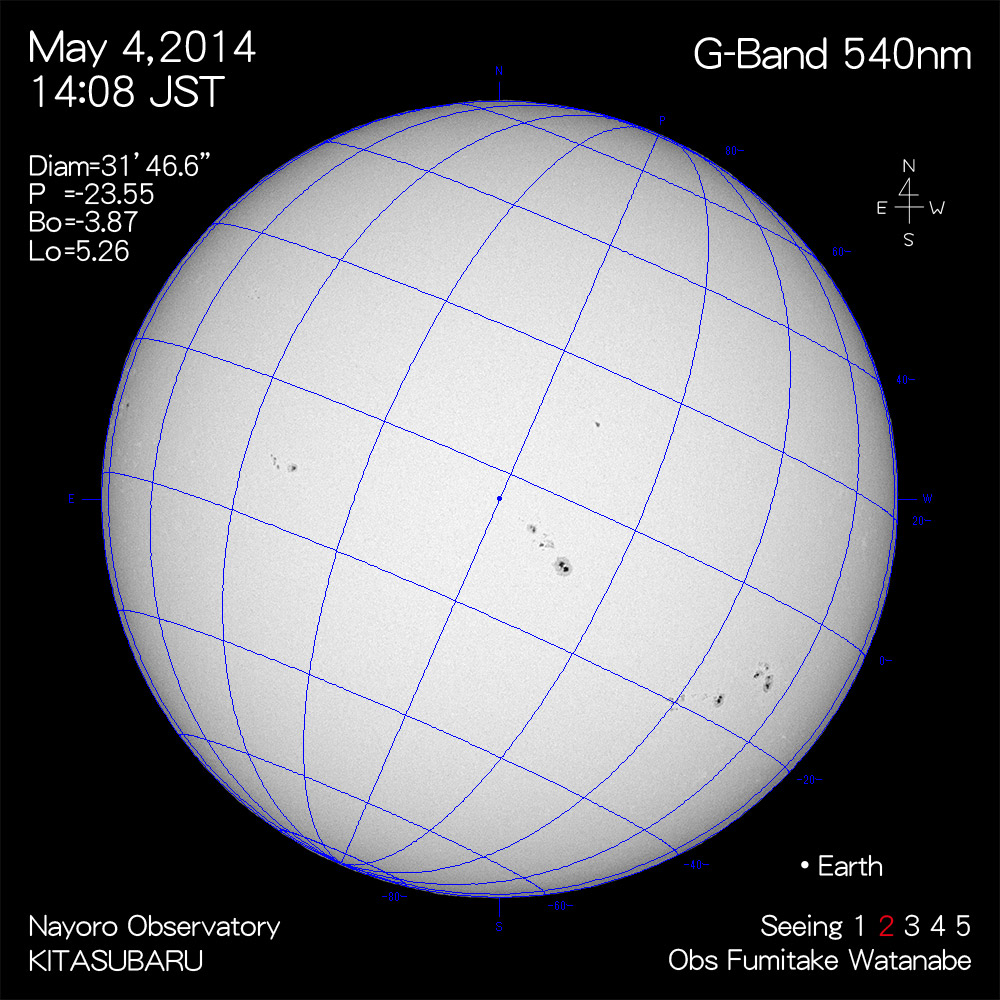 2014年5月4日540nm波長の太陽