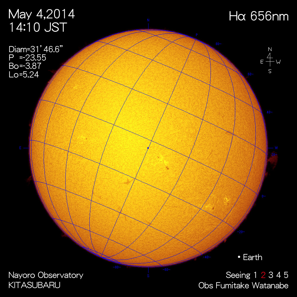 2014年5月4日Hα波長の太陽