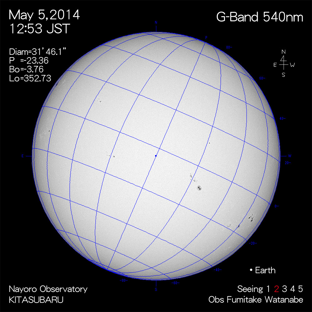 2014年5月5日540nm波長の太陽