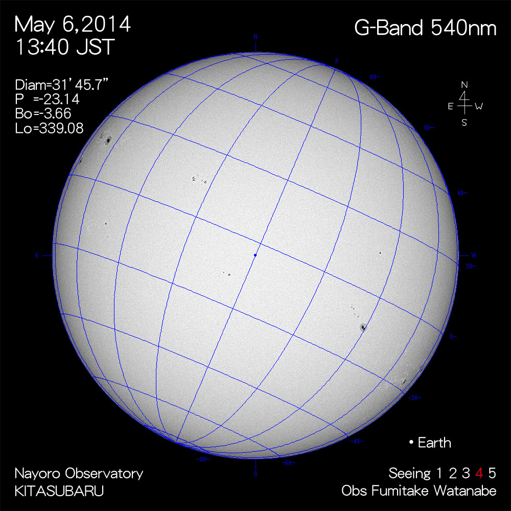 2014年5月6日540nm波長の太陽