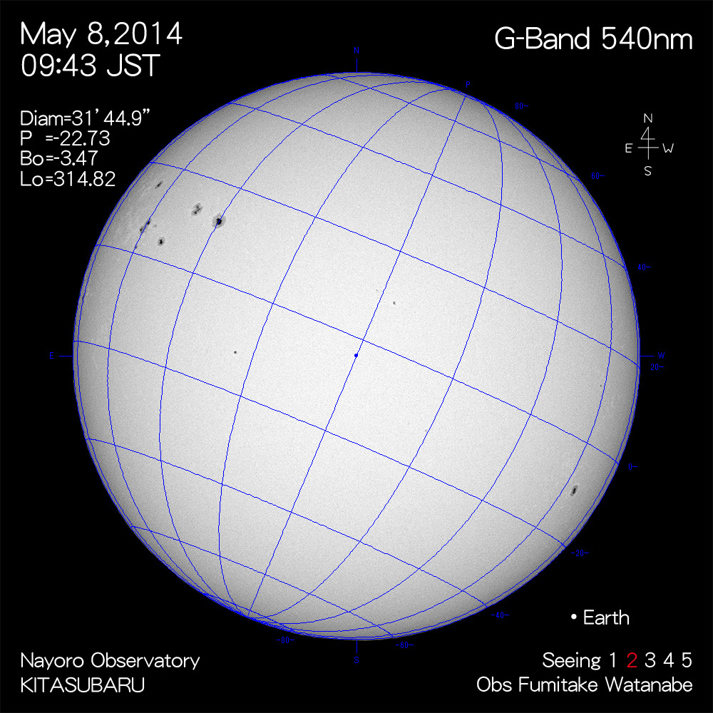2014年5月8日540nm波長の太陽