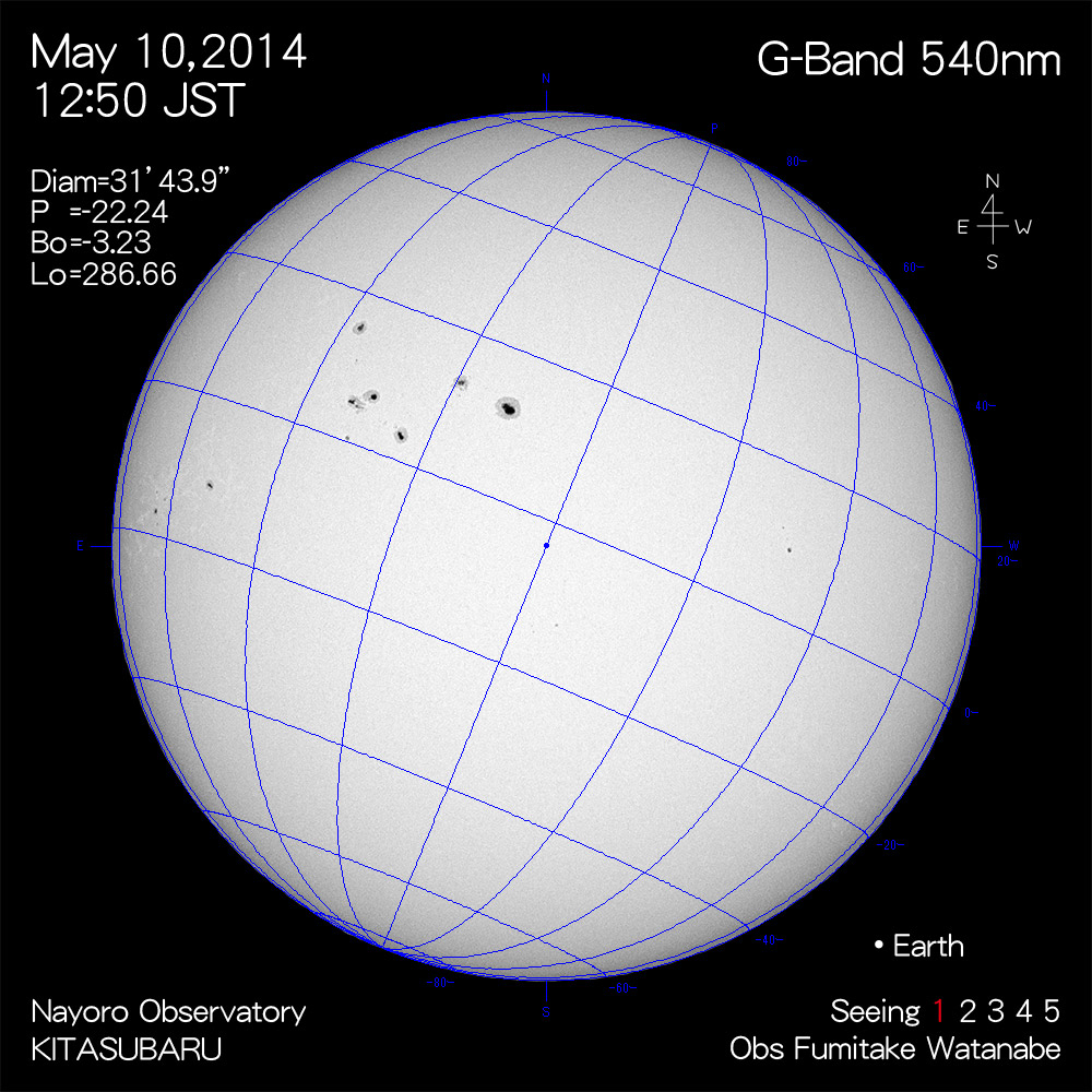 2014年5月10日540nm波長の太陽