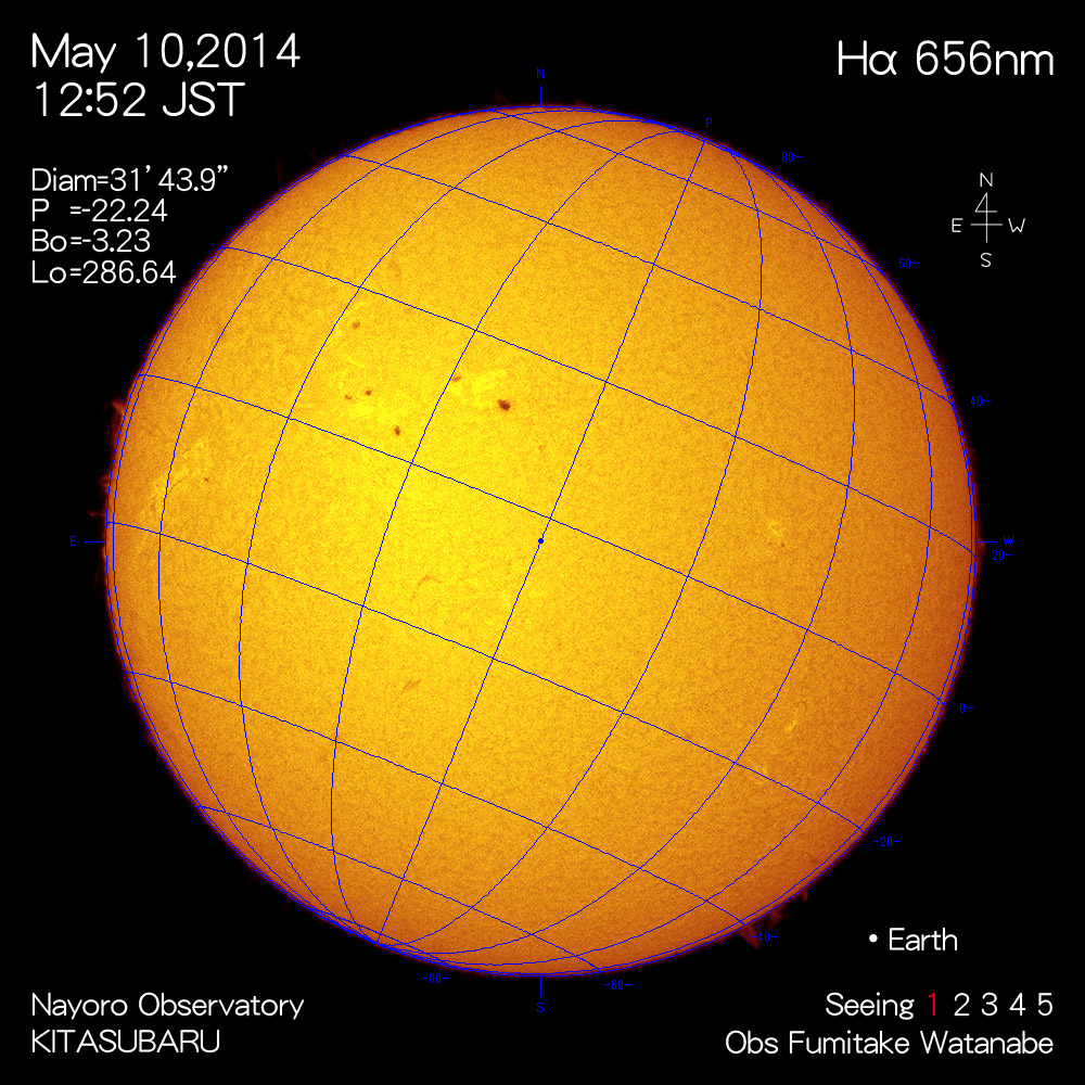 2014年5月10日Hα波長の太陽