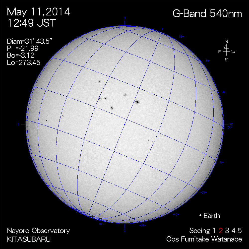 2014年5月11日540nm波長の太陽