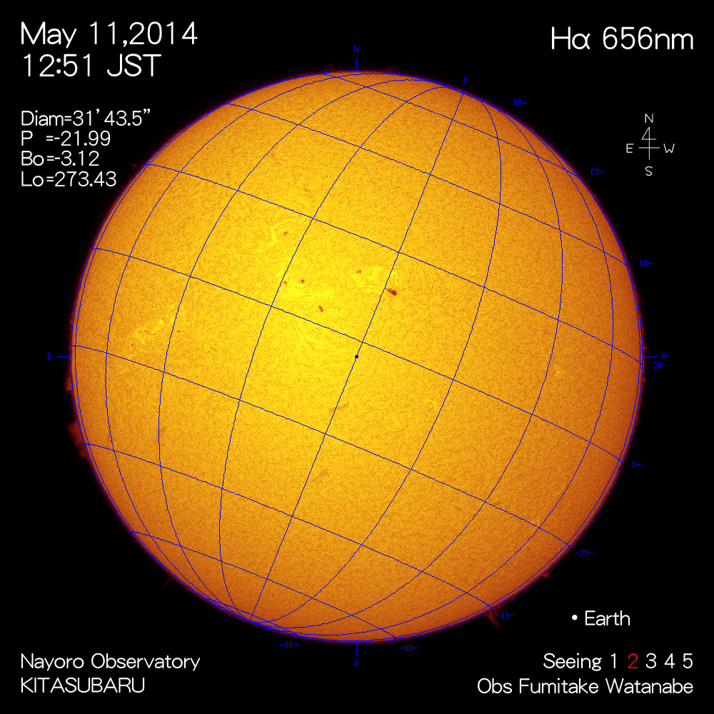 2014年5月11日Hα波長の太陽