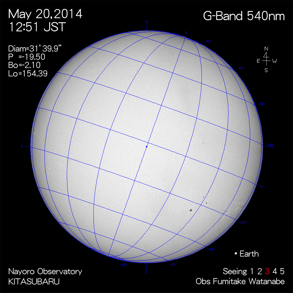 2014年5月20日540nm波長の太陽