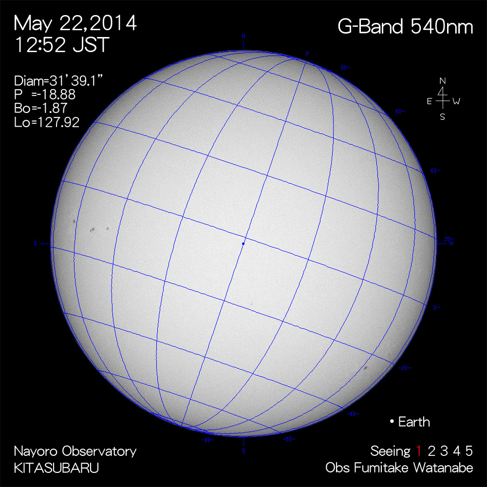 2014年5月22日540nm波長の太陽