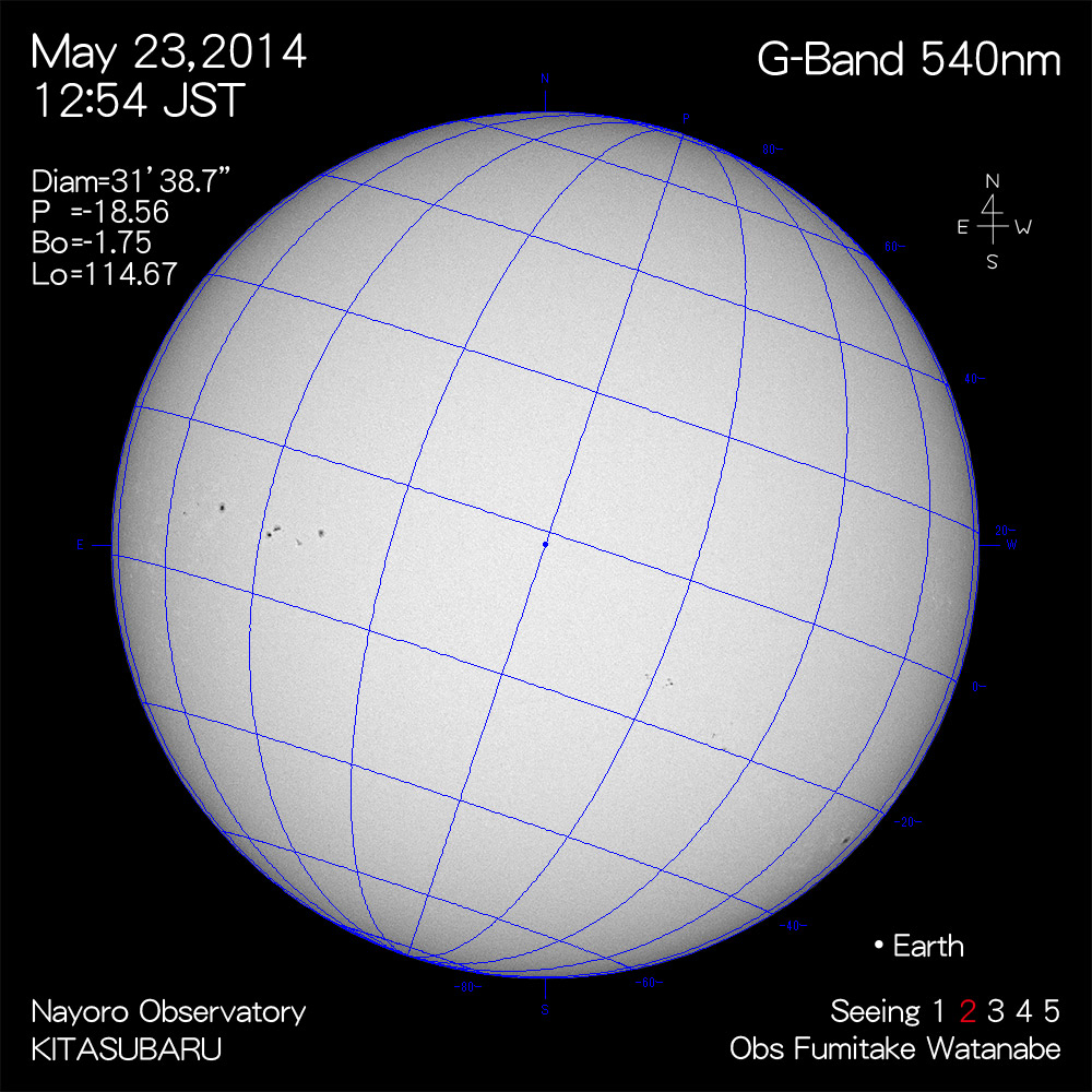 2014年5月23日540nm波長の太陽