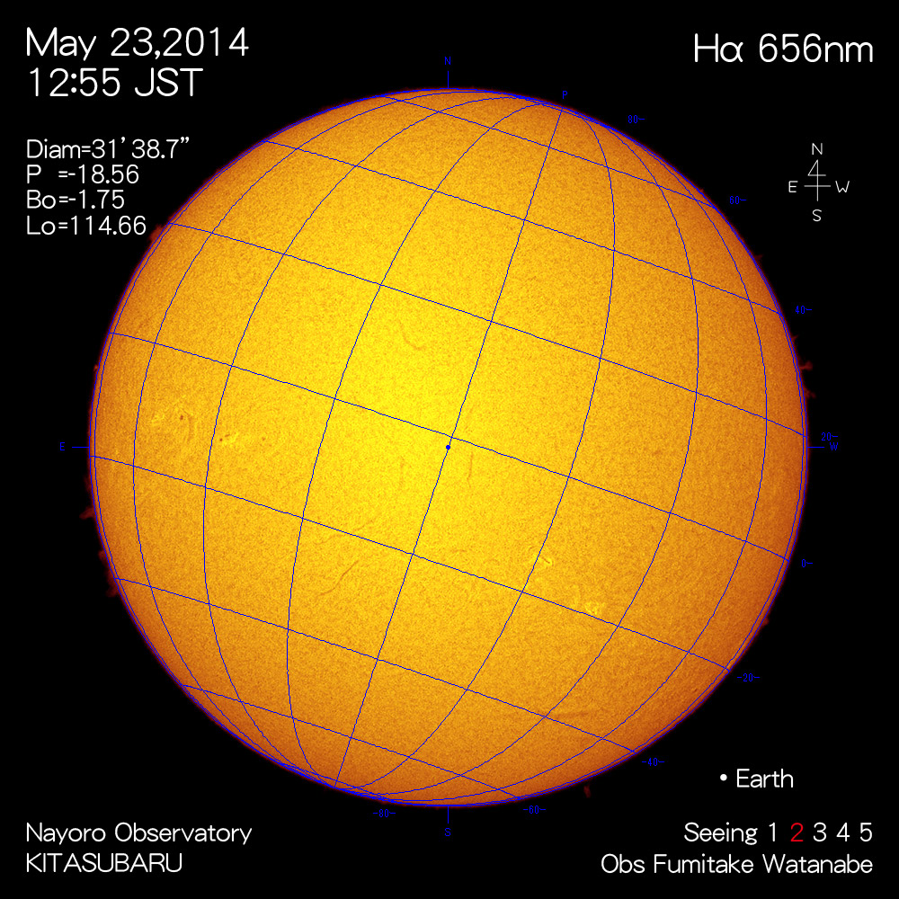 2014年5月23日Hα波長の太陽