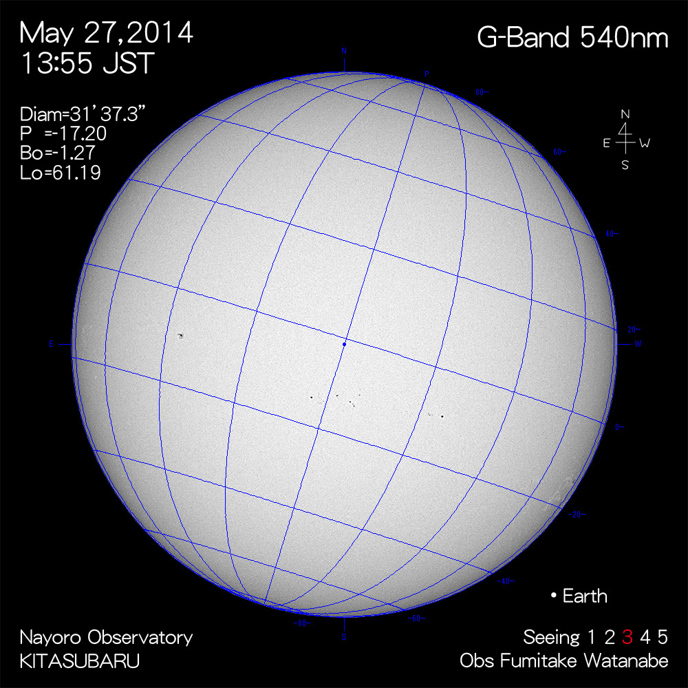 2014年5月27日540nm波長の太陽