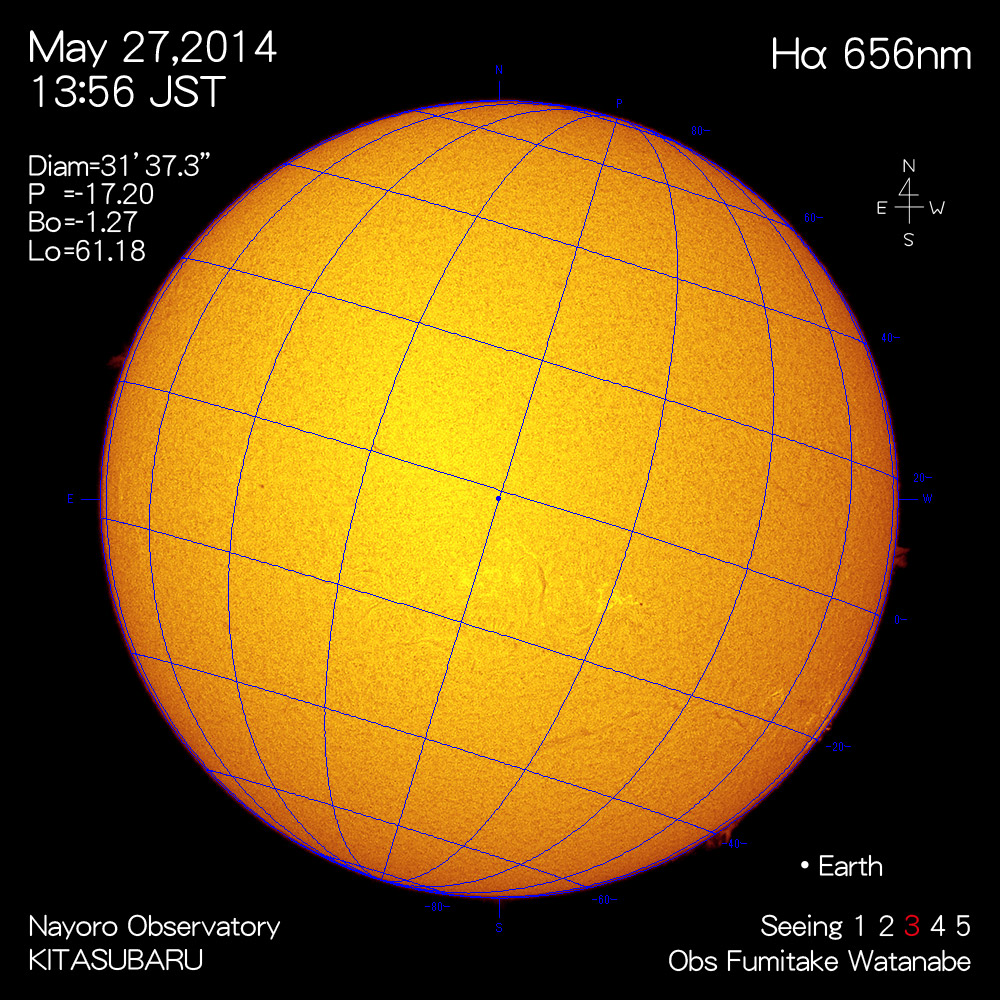 2014年5月27日Hα波長の太陽