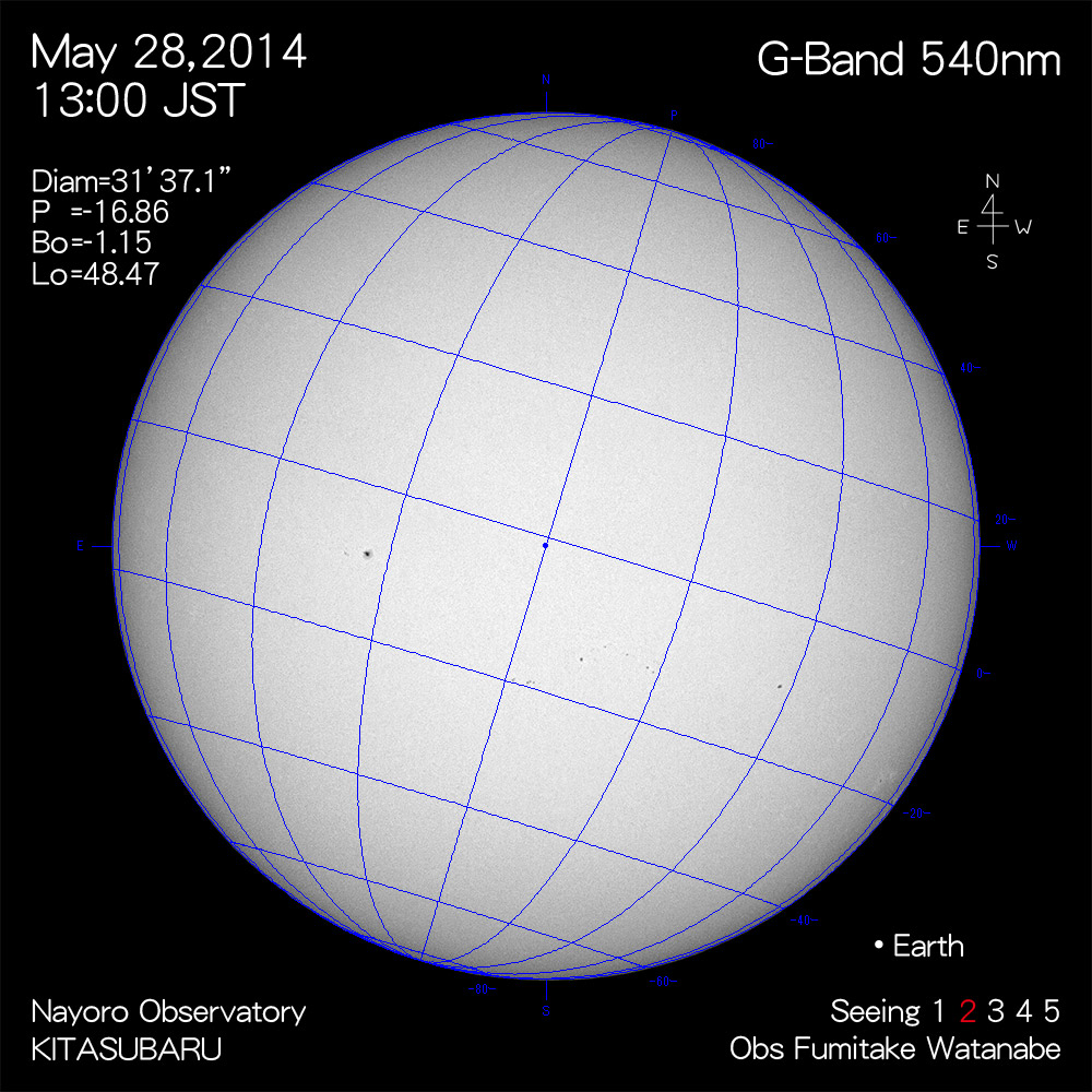 2014年5月28日540nm波長の太陽