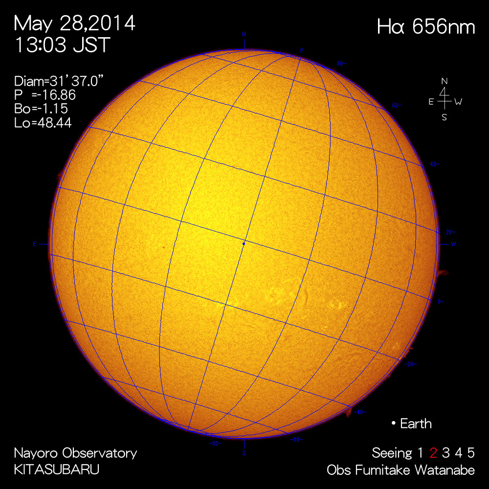 2014年5月28日Hα波長の太陽