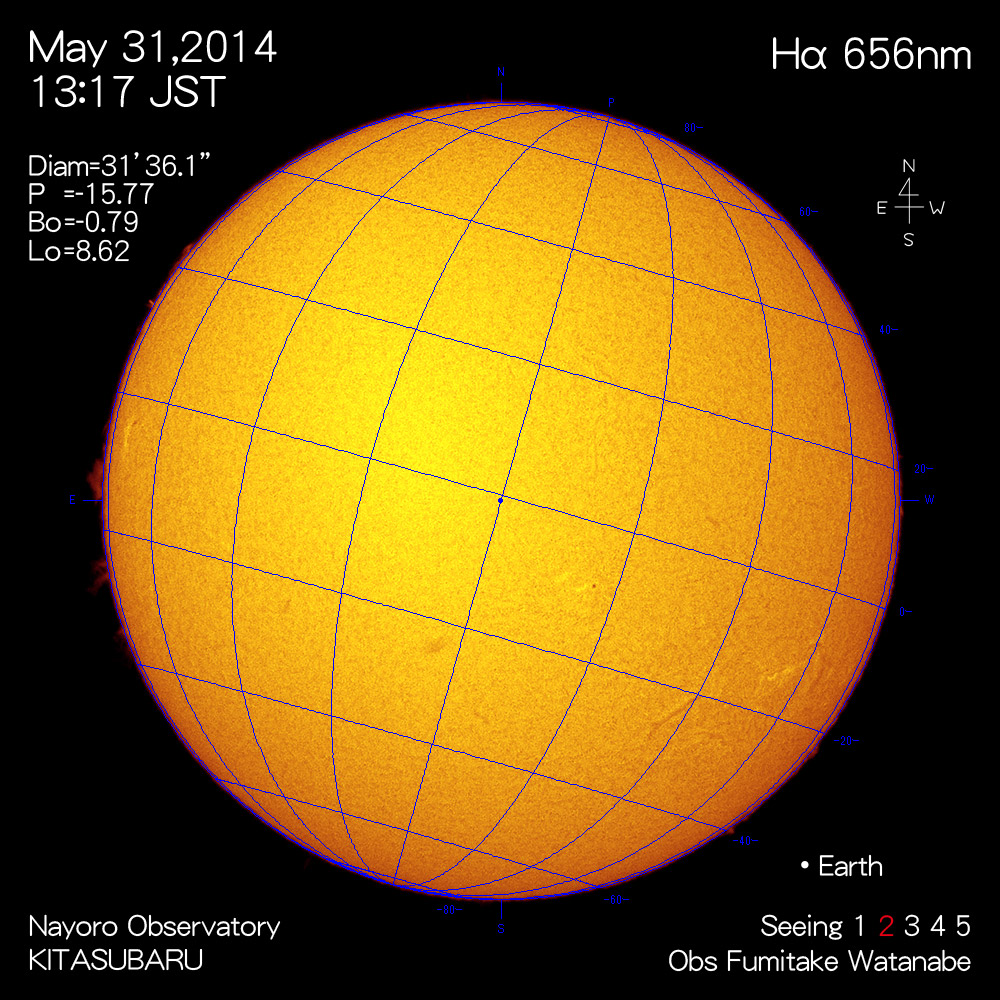 2014年5月31日Hα波長の太陽