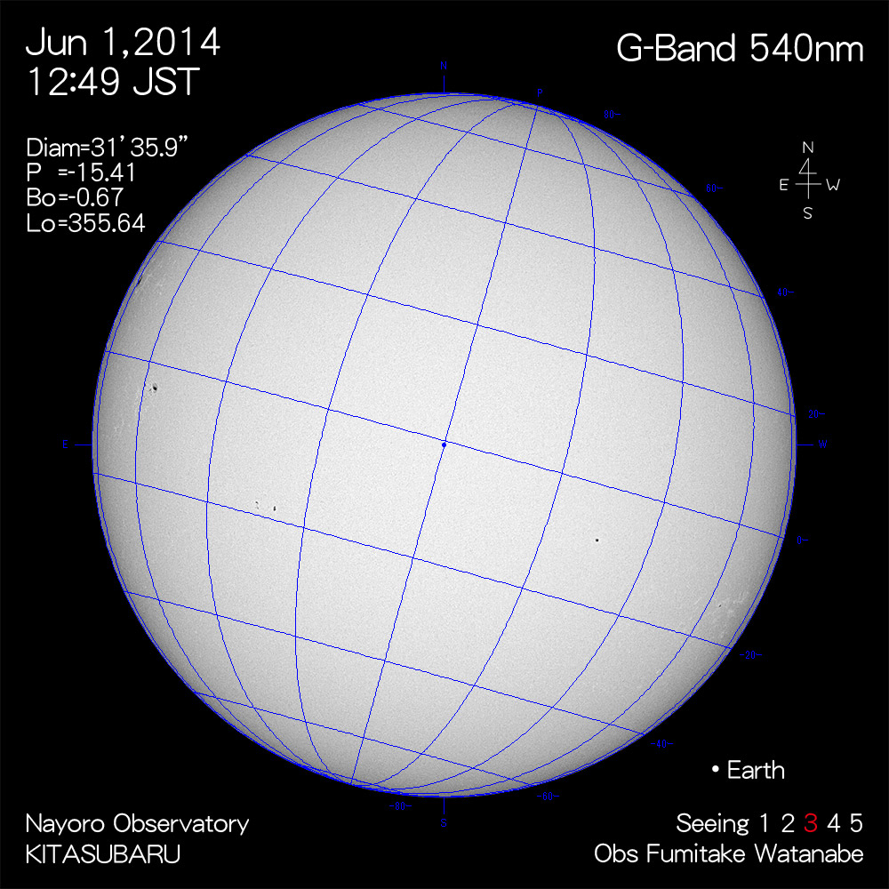 2014年6月1日540nm波長の太陽
