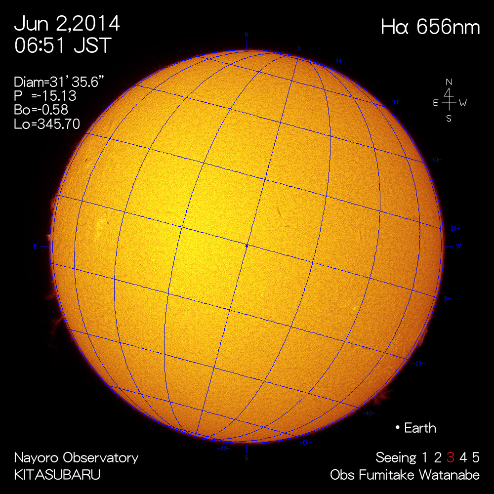 2014年6月2日Hα波長の太陽