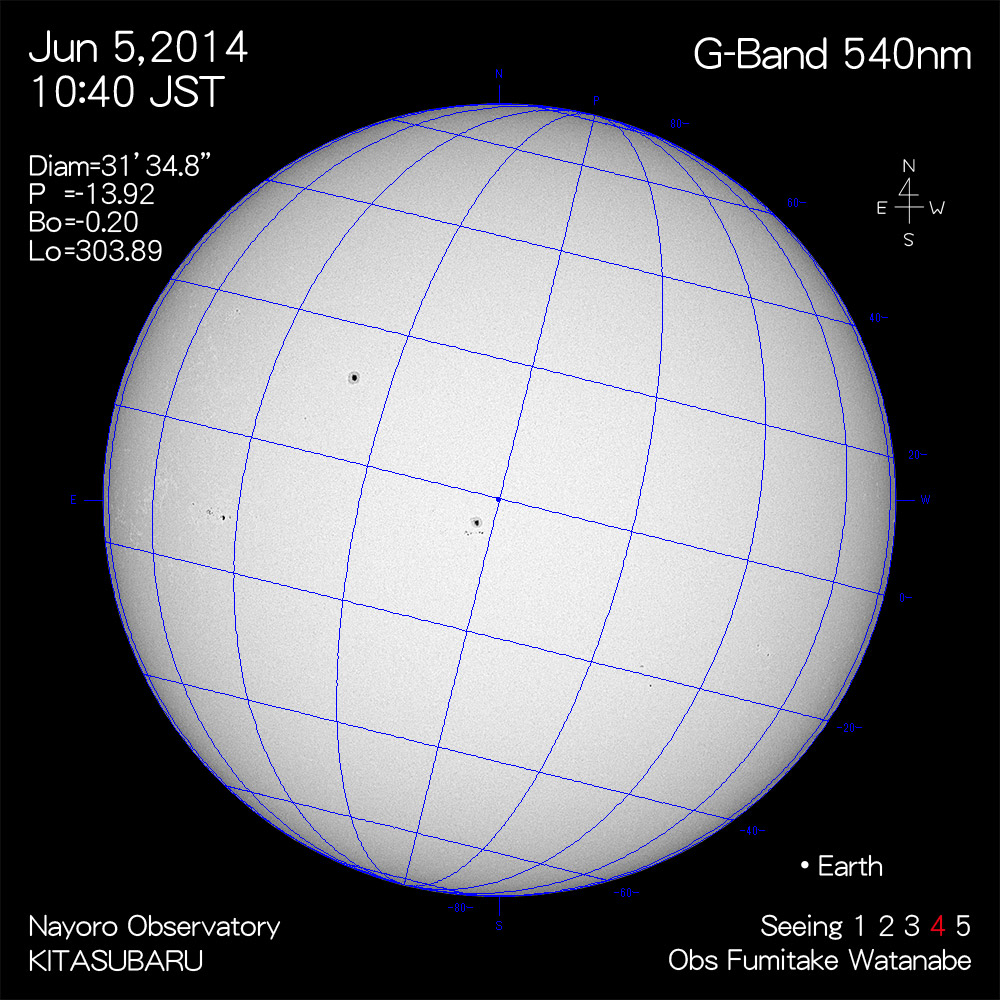 2014年6月5日540nm波長の太陽